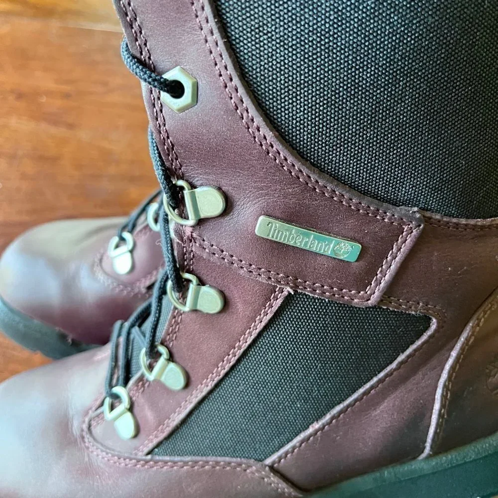 Timberland‎ Girls Tall Purple and Black Leather Lace Up Boots- Size 5